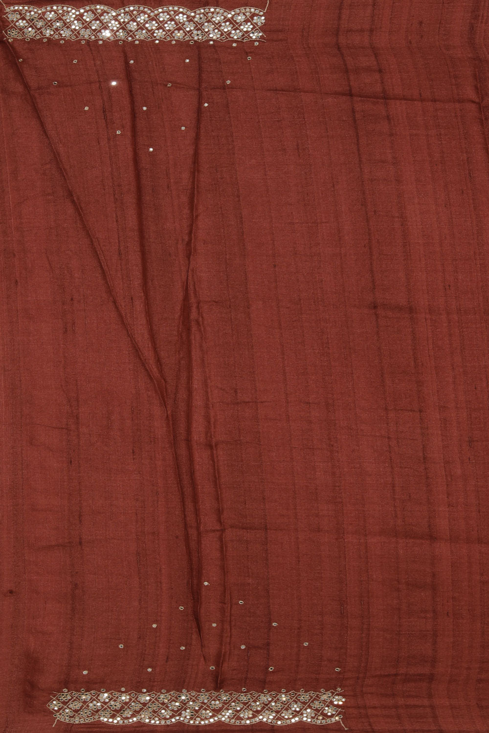 Tussar-Silk Shibori Printed Brown Saree