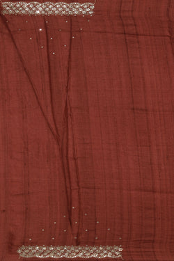 Image of Tussar-Silk Shibori Printed Brown Saree