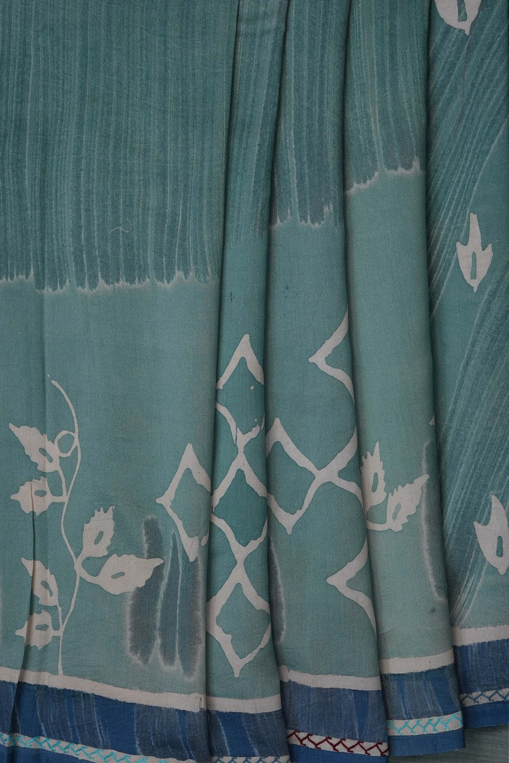 Image of Smoky Blue Chanderi Silk Cotton Saree