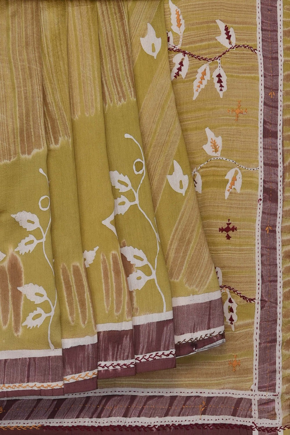 Image of Green Chanderi Silk Cotton Saree