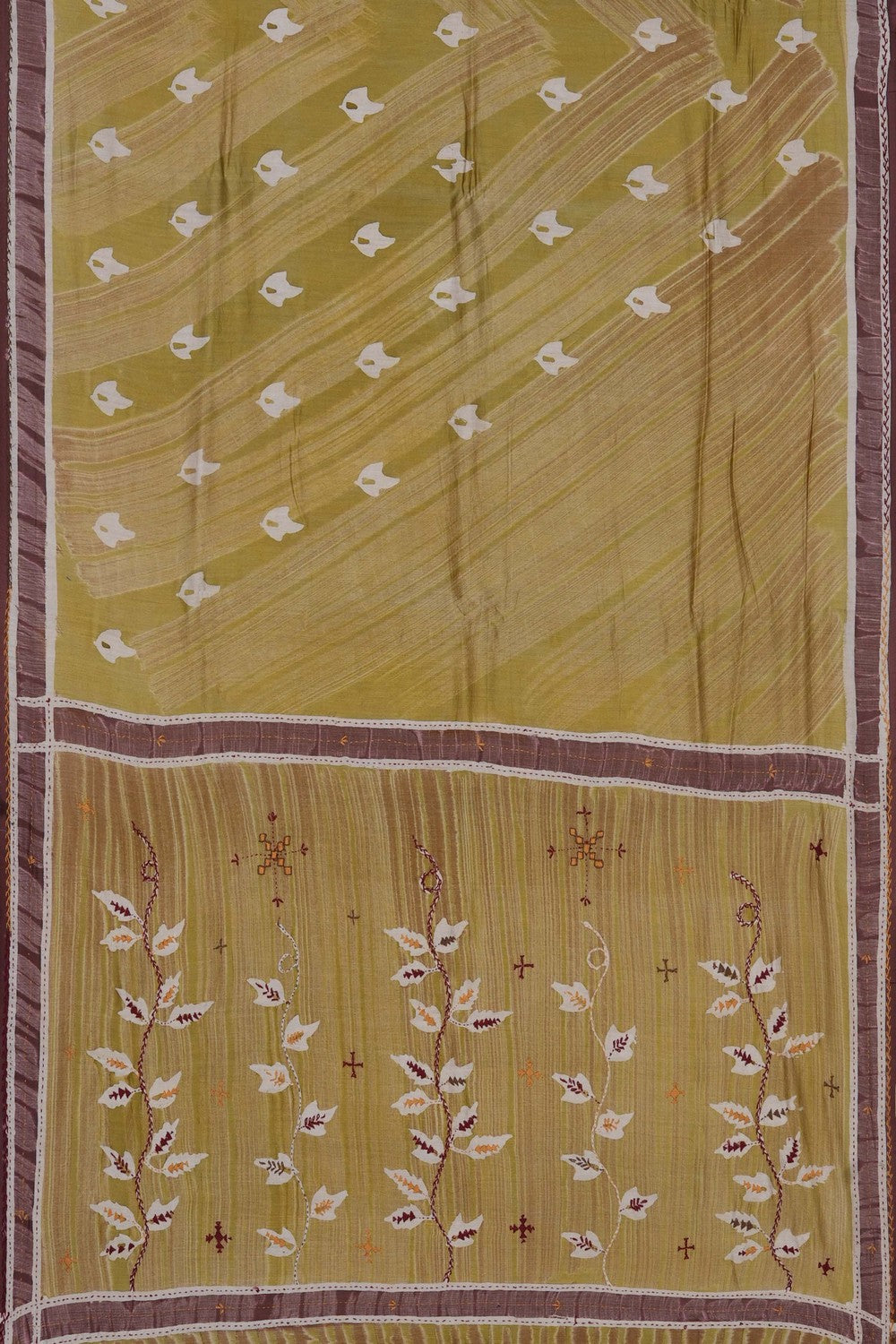 Image of Green Chanderi Silk Cotton Saree