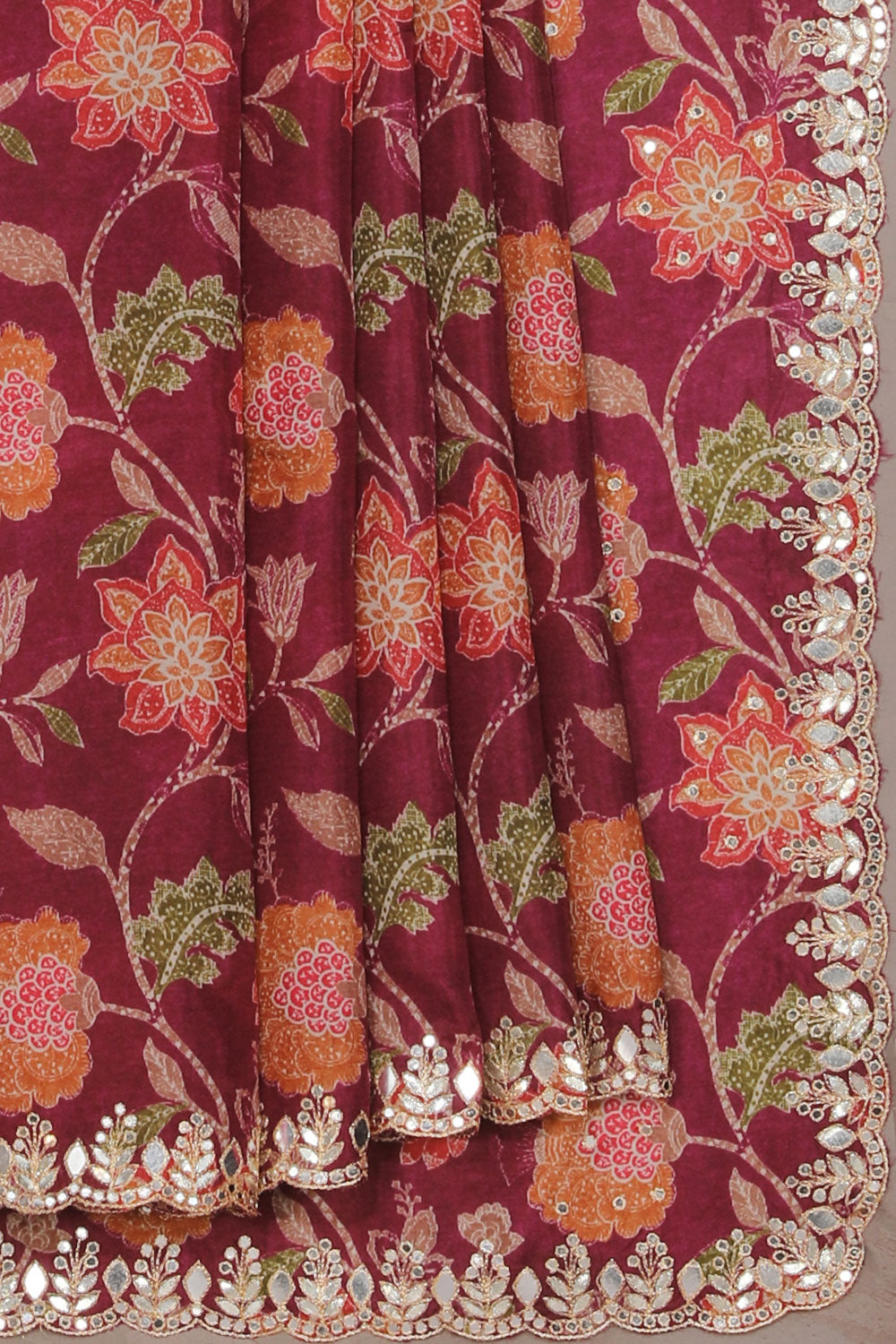 Collection of Simple Yet Elegant Plum Pink Saree in a gallery layout