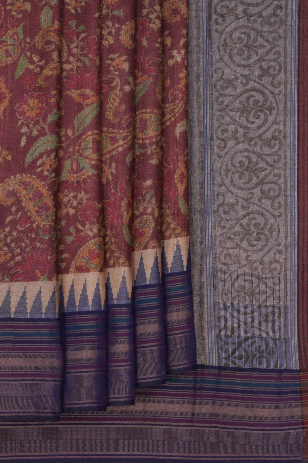 Aesthetic Printed Tussar Saree