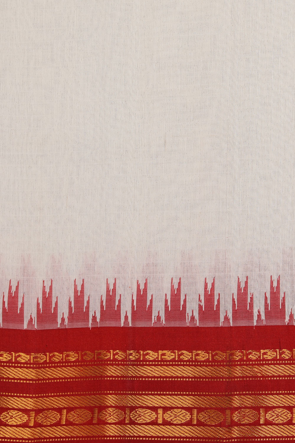 Collection of Gadwal Cotton Silk White Saree in a gallery layout