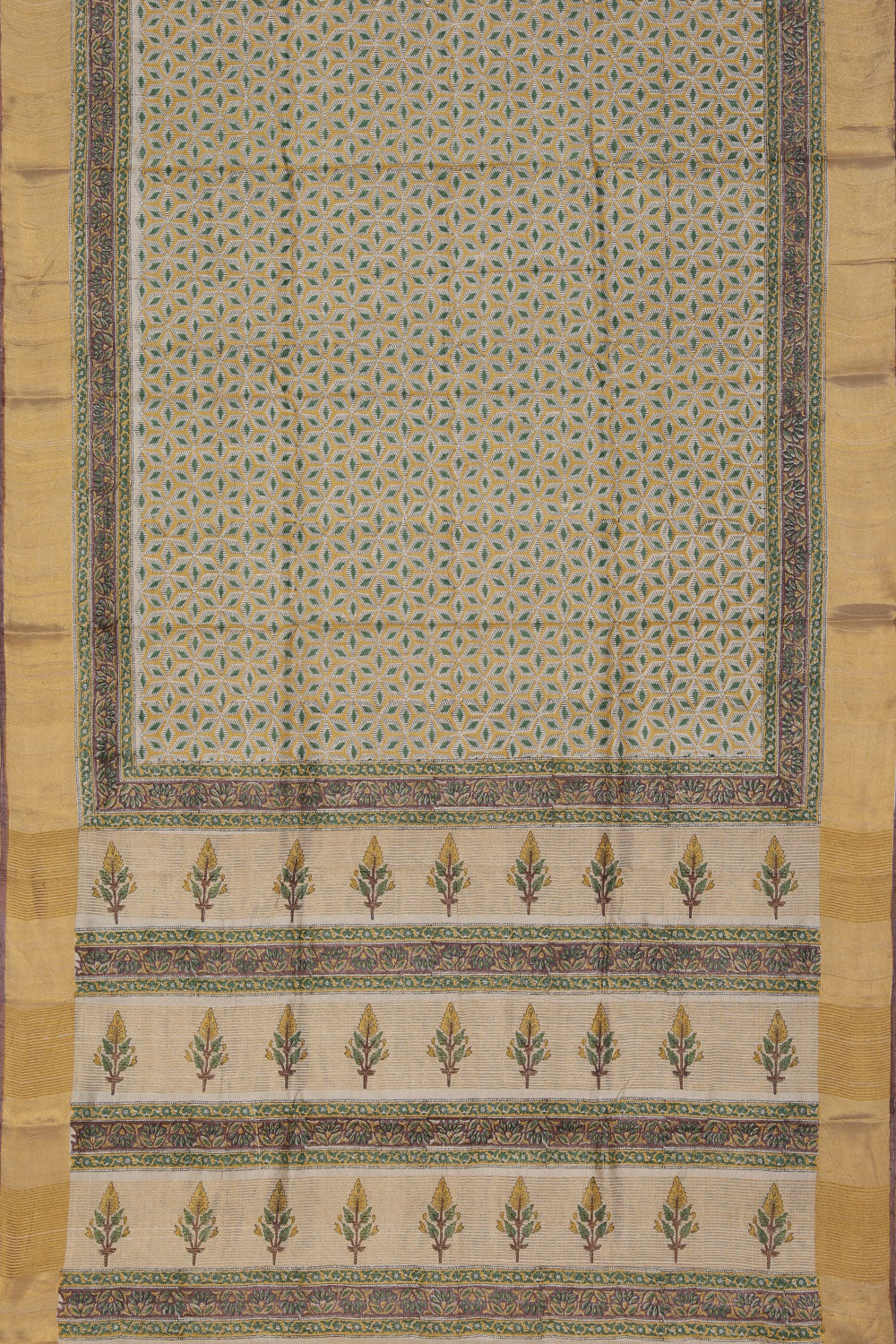 Collection of Tussar-Silk Flower Print Saree in a gallery layout