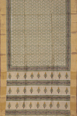 Collection of Tussar-Silk Flower Print Saree in a gallery layout