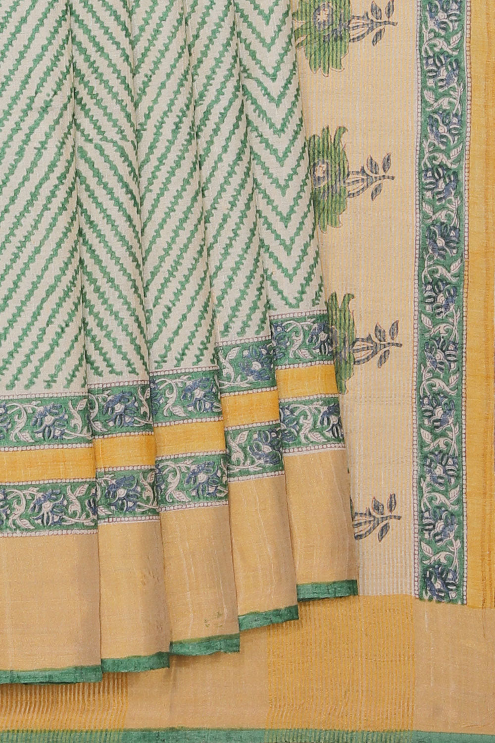 Collection of Tussar-Silk Wave Print Saree in a gallery layout