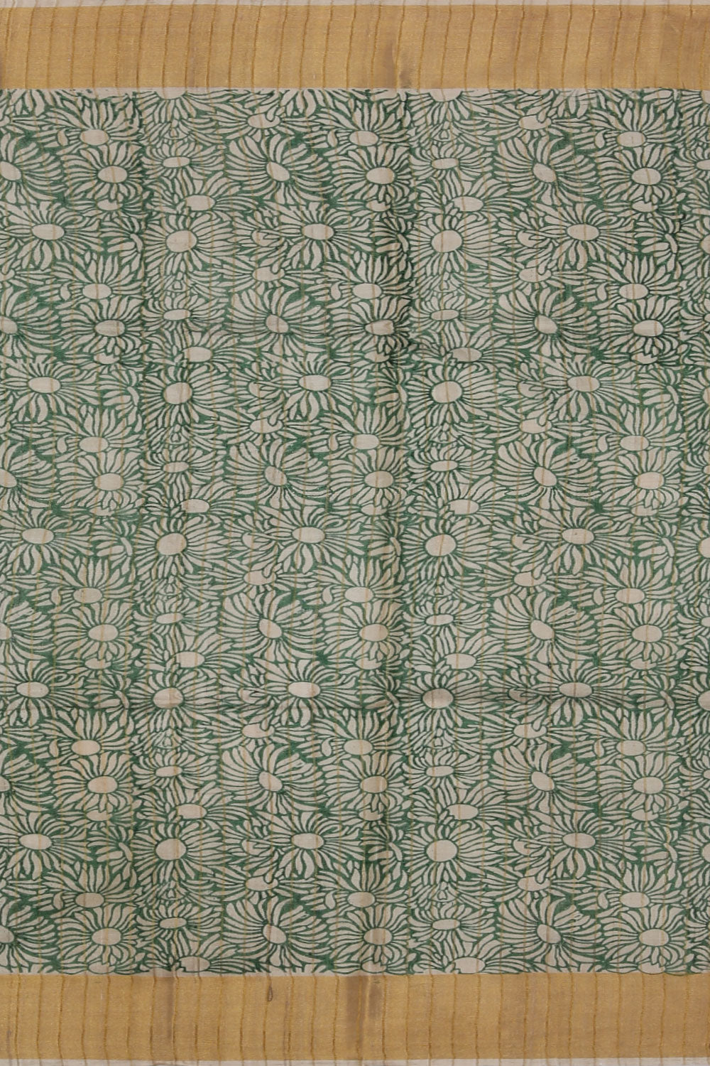 Image of Tussar-Silk Flower Print Saree