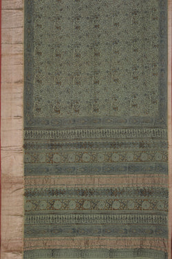 Collection of Mangalgiri Silk Printed Sage Green Saree in a gallery layout