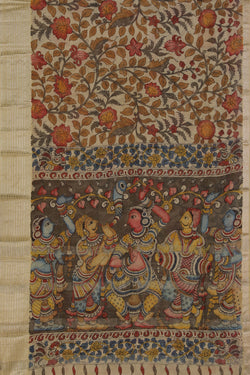 Image of Mangalgiri Silk Kalamkari Saree