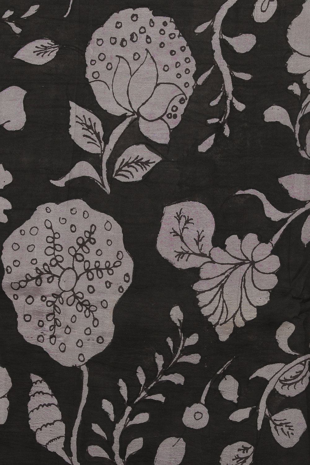 Collection of Mangalgiri Silk Printed Black Saree in a gallery layout