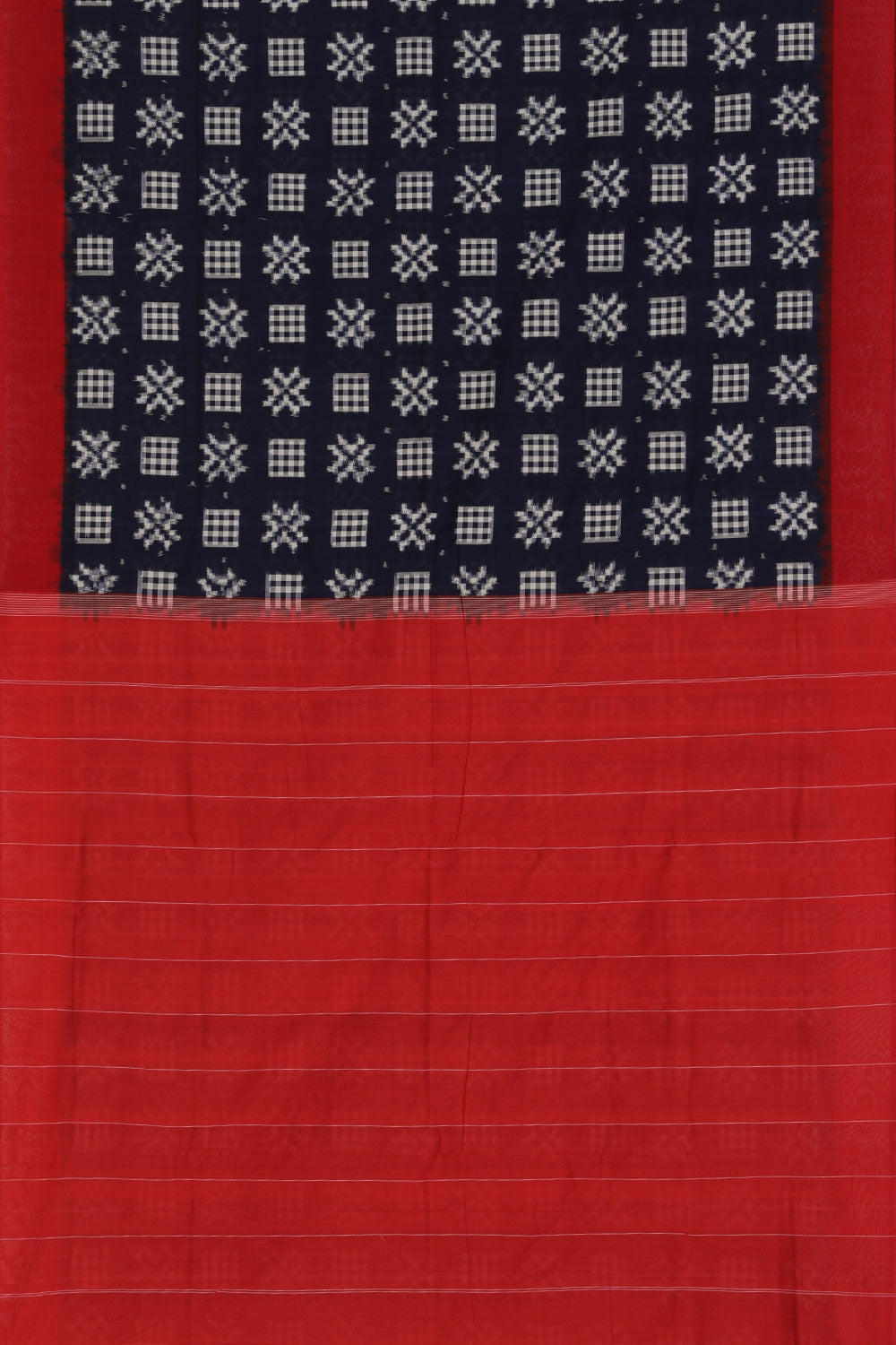 Collection of Pochampally Cotton Ikat Navy Blue Saree in a gallery layout