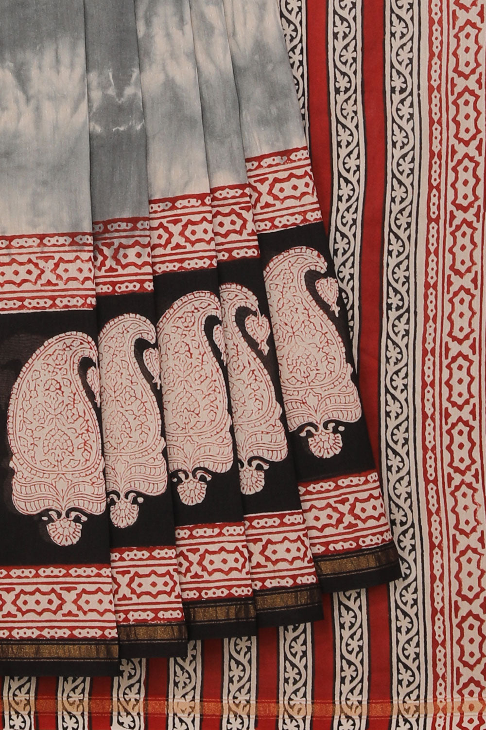 Collection of A Beautiful Printed Grey Saree in a gallery layout