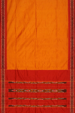 Collection of Pochampally Silk Ikat Mustard Saree in a gallery layout