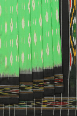 Collection of Pochampally Silk Ikat Green Saree in a gallery layout