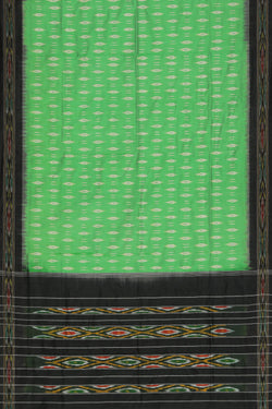 Collection of Pochampally Silk Ikat Green Saree in a gallery layout