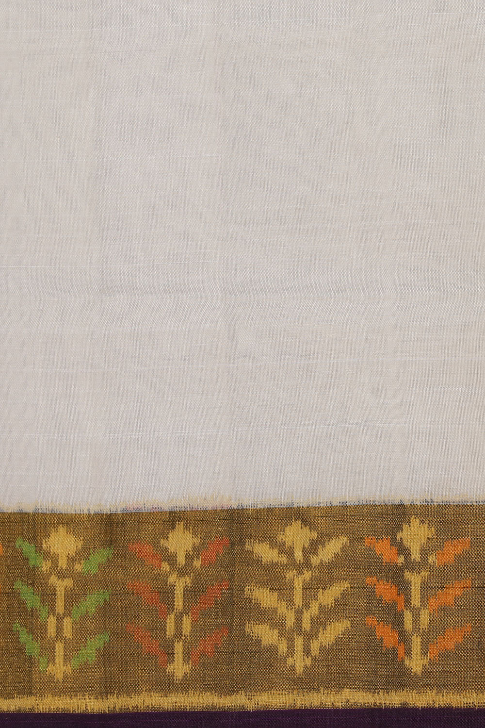 Image of Rajkot Patola Silk White Saree