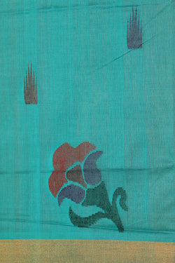 Collection of Uppada Cotton Sea Green Saree in a gallery layout