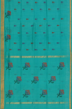 Collection of Uppada Cotton Sea Green Saree in a gallery layout