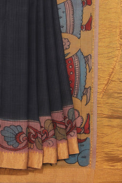 Image of Mangalgiri Silk Black Saree