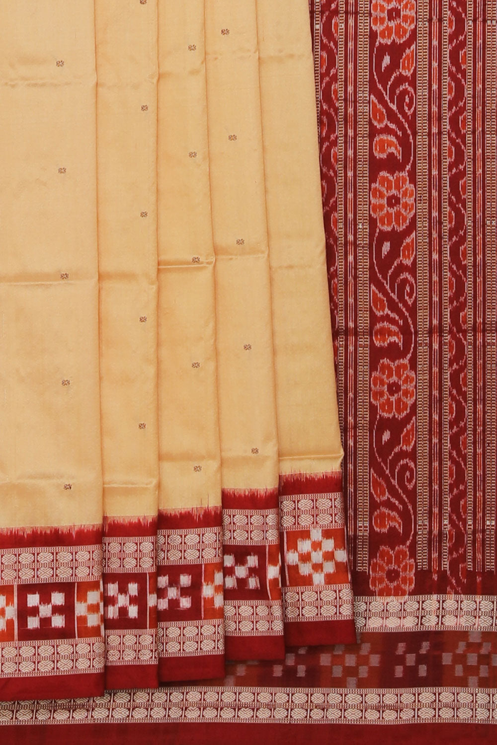 Collection of Sambalpuri Silk Ivory Cream Saree in a gallery layout