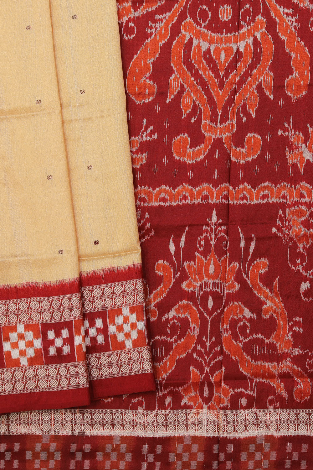 Collection of Sambalpuri Silk Ivory Cream Saree in a gallery layout