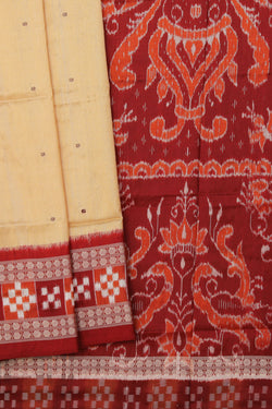 Collection of Sambalpuri Silk Ivory Cream Saree in a gallery layout