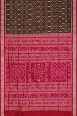 Collection of Sambalpuri Silk Brown Saree in a gallery layout