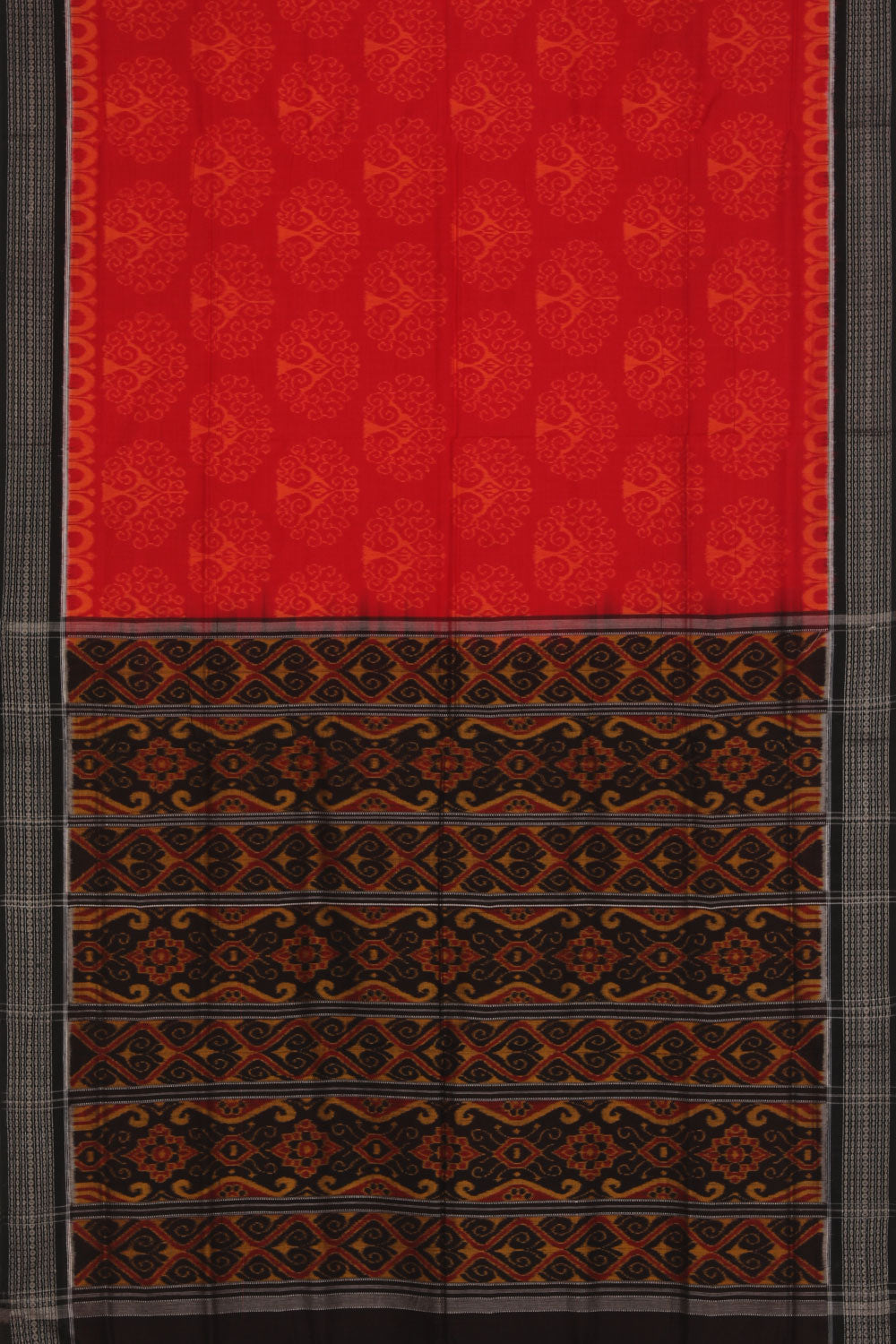 Sambalpuri Cotton Red Saree