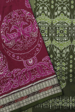 Image of Sambalpuri Silk Plum-Violet Saree