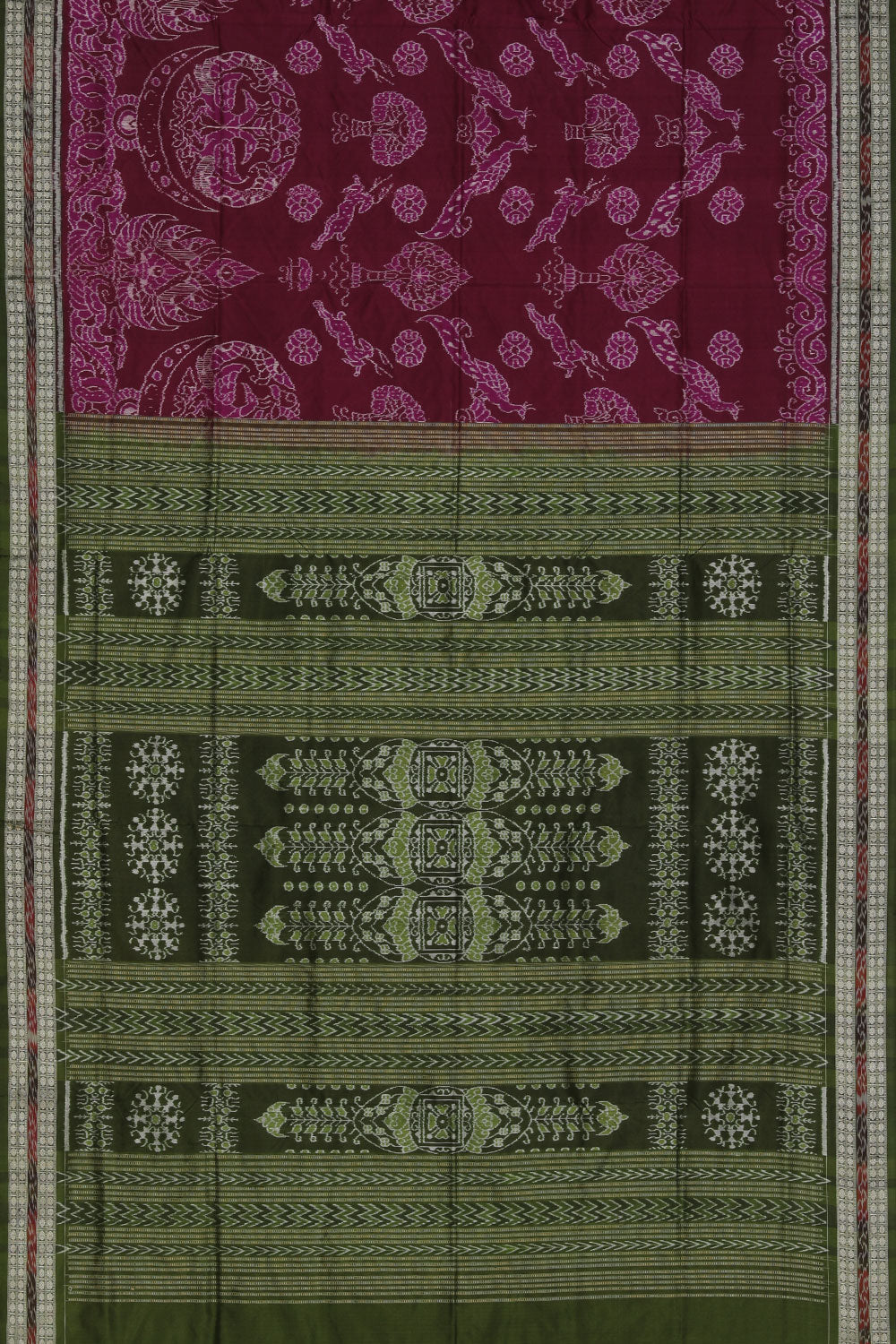 Sambalpuri Silk Plum-Violet Saree