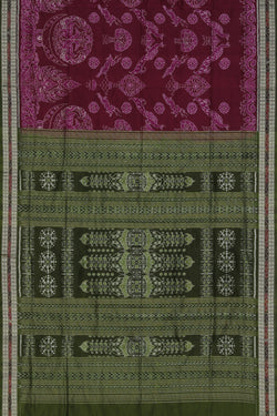 Image of Sambalpuri Silk Plum-Violet Saree