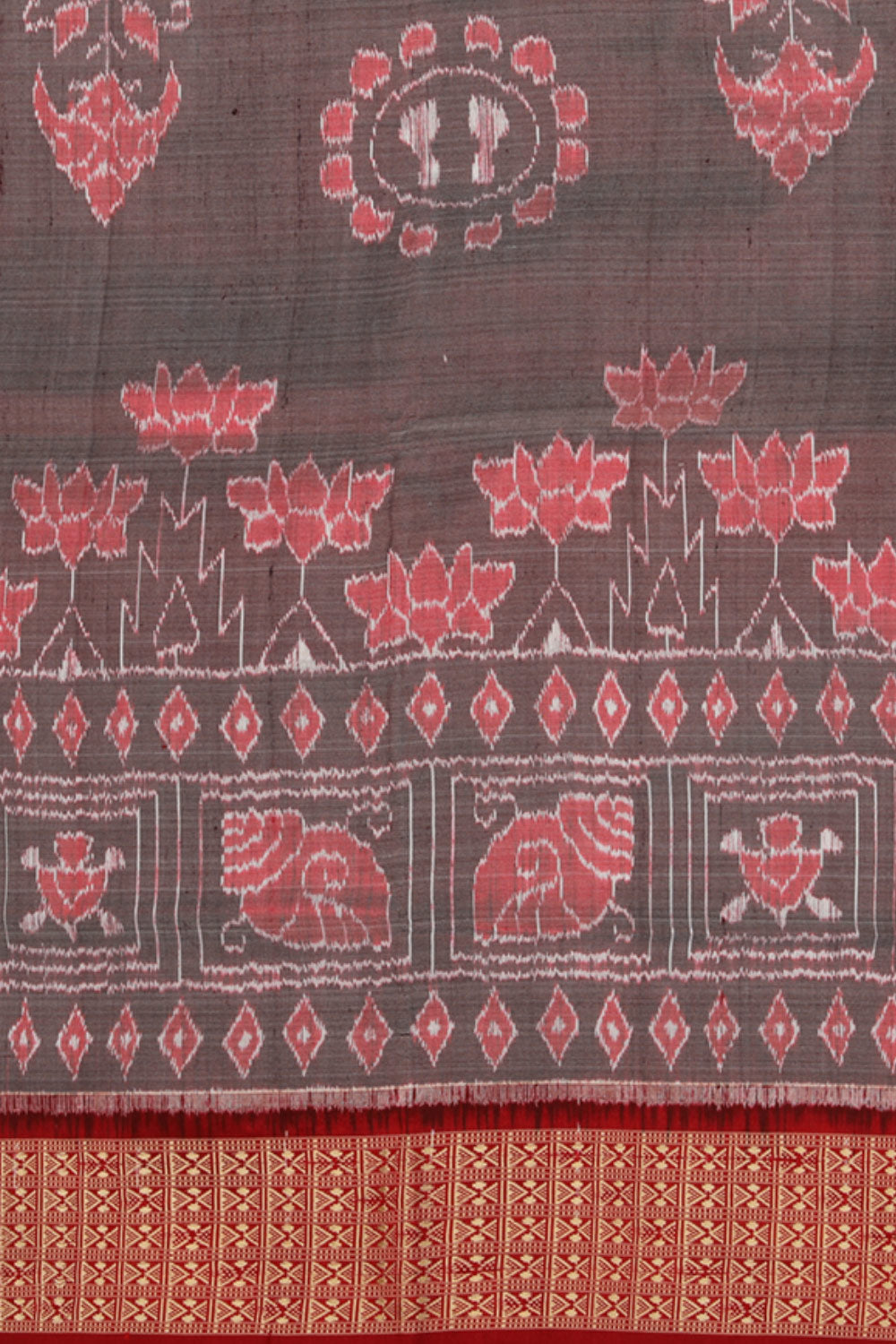 Collection of Sambalpuri Silk Grey Saree in a gallery layout