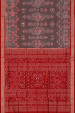 Collection of Sambalpuri Silk Grey Saree in a gallery layout