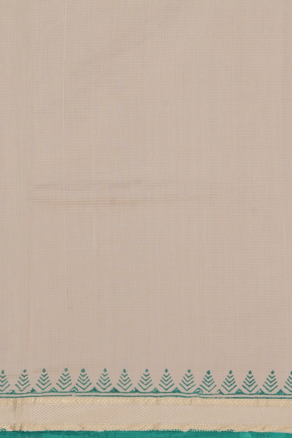 Image of Flower Printed Teal Green Saree