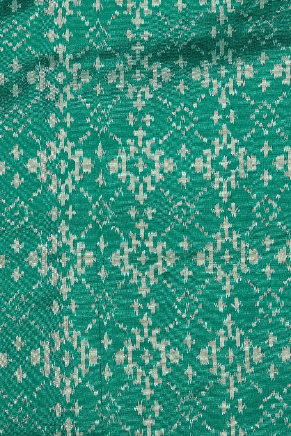 Collection of Pochampally Ikat Silk Green Saree in a gallery layout