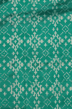 Collection of Pochampally Ikat Silk Green Saree in a gallery layout