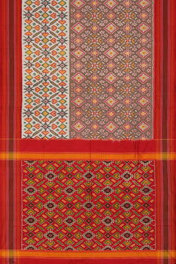 Image of Pochampally Ikat Silk Brown Saree