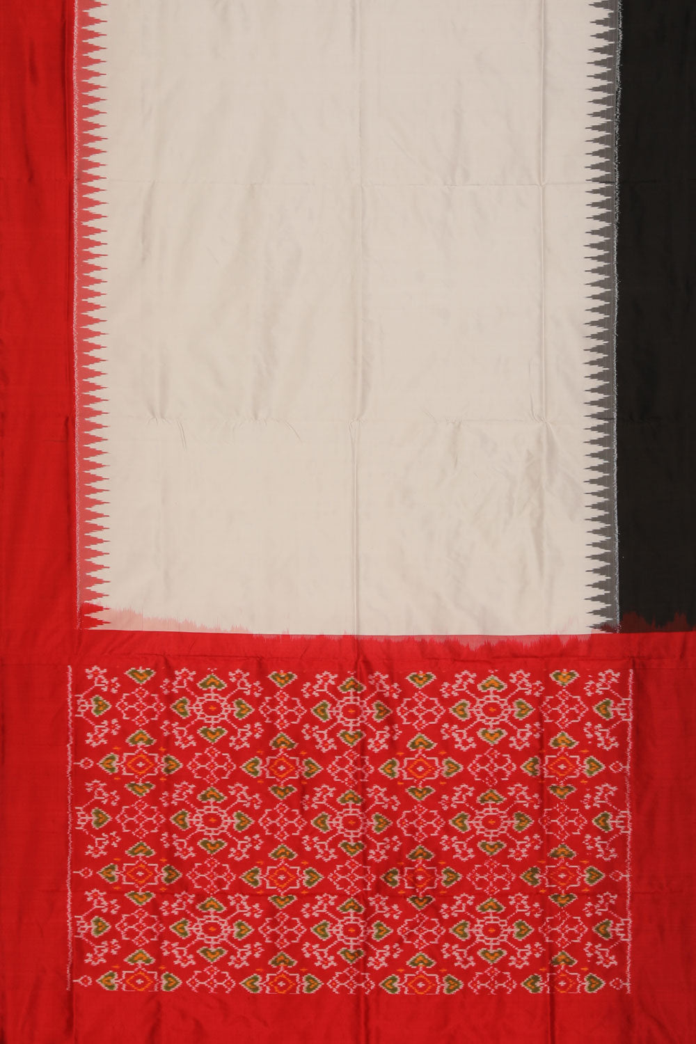 Collection of Pochampally Ikat White Saree in a gallery layout