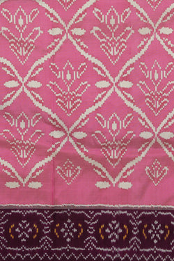 Collection of Pochampally Ikat Silk Pink Saree in a gallery layout