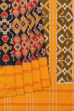 Collection of Pochampally Ikat Silk Black Saree in a gallery layout