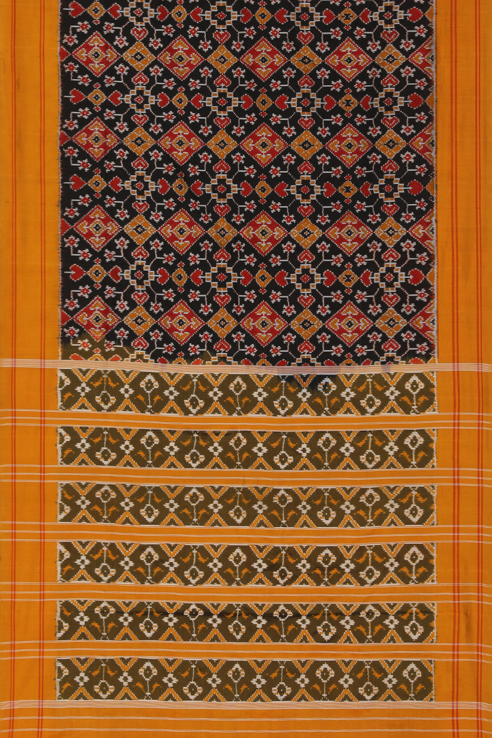 Collection of Pochampally Ikat Silk Black Saree in a gallery layout