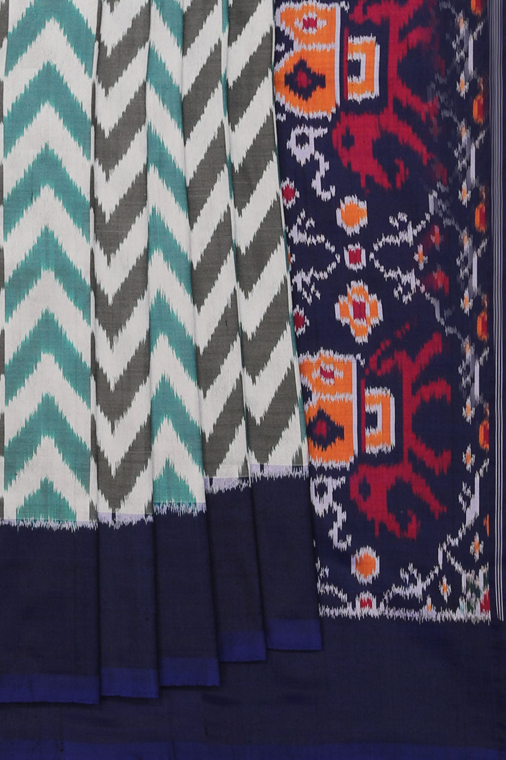 Collection of Pochampally Ikat Silk Saree in a gallery layout