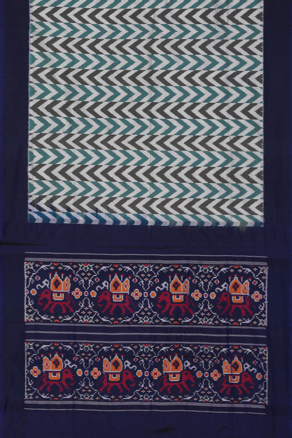 Collection of Pochampally Ikat Silk Saree in a gallery layout