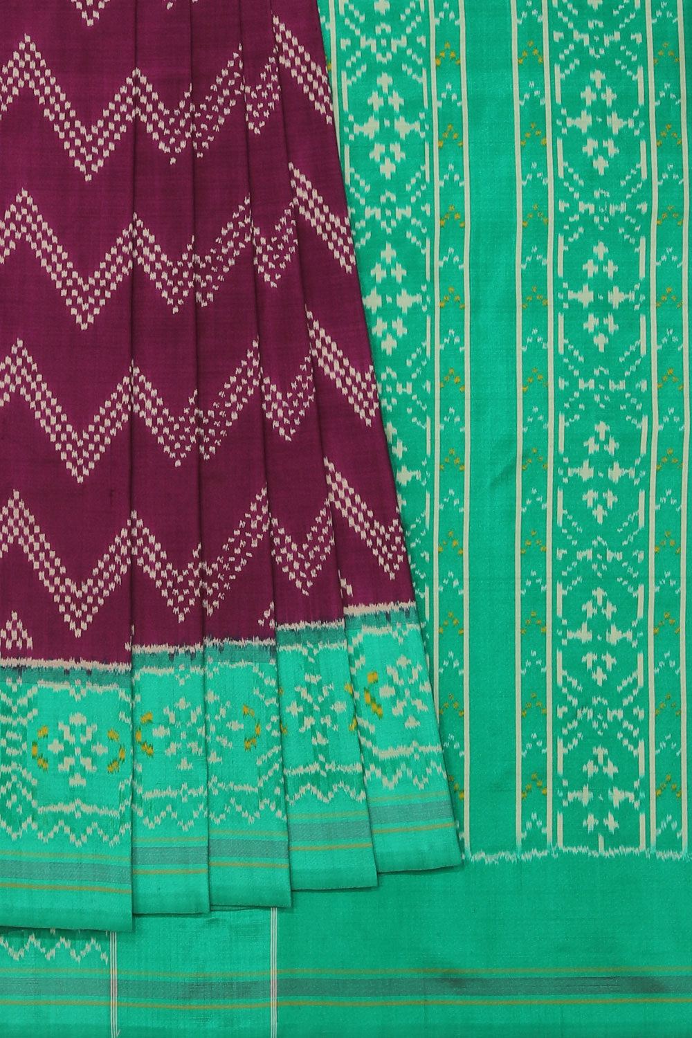 Collection of Pochampally Ikat Violet Saree in a gallery layout