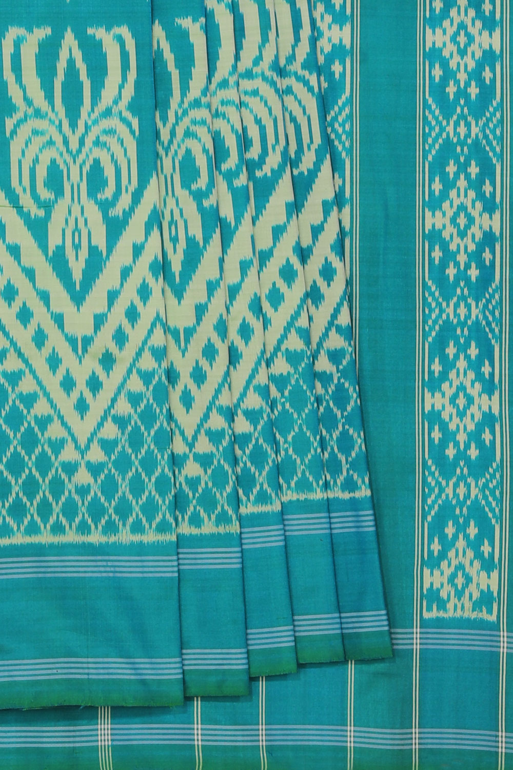 Pochampally Ikat Sea Blue Saree