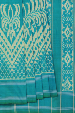 Image of Pochampally Ikat Sea Blue Saree