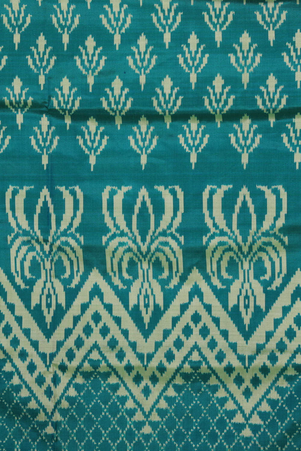 Collection of Pochampally Ikat Sea Blue Saree in a gallery layout