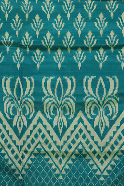 Image of Pochampally Ikat Sea Blue Saree