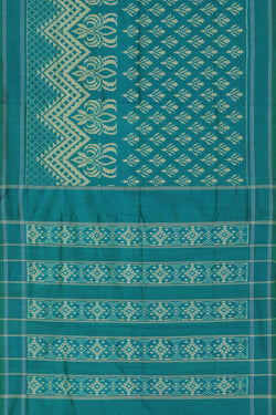 Image of Pochampally Ikat Sea Blue Saree